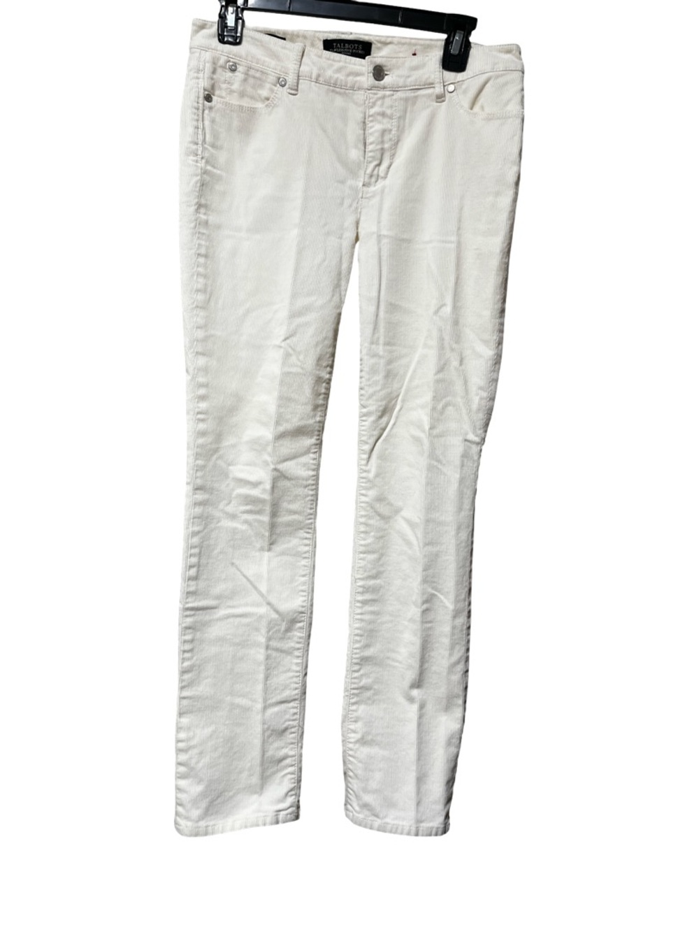 Talbots Cream Corduroy Slim Straight Pants